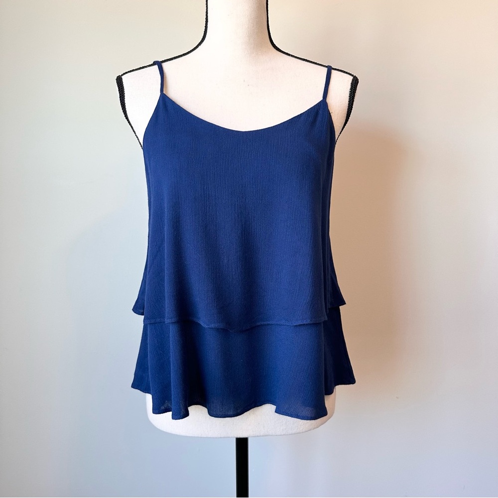Francesca’s | Blue Layered Ruffled Cami Top